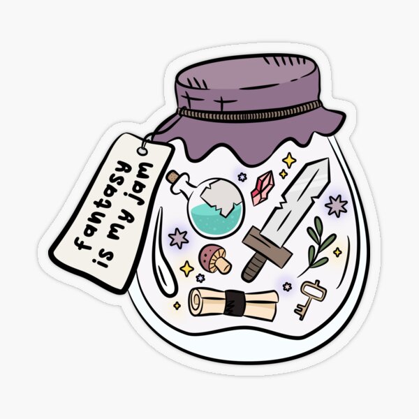 fantasy is my jam Transparent Sticker