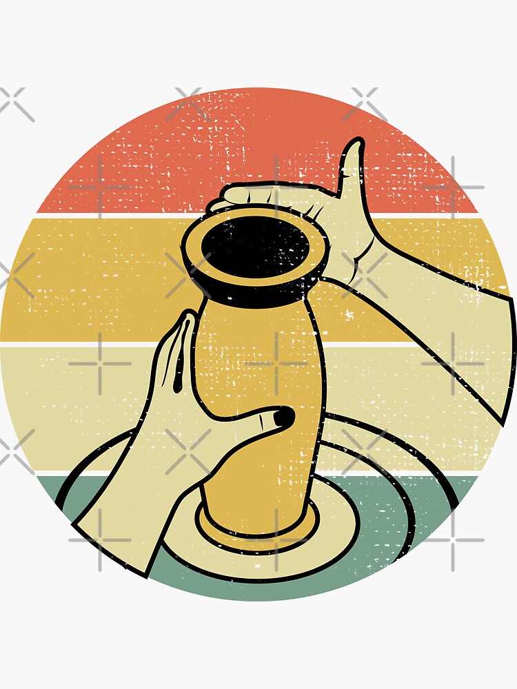 "Pottery Ceramics Artist Potter Clay Vintage Retro" Sticker for Sale by