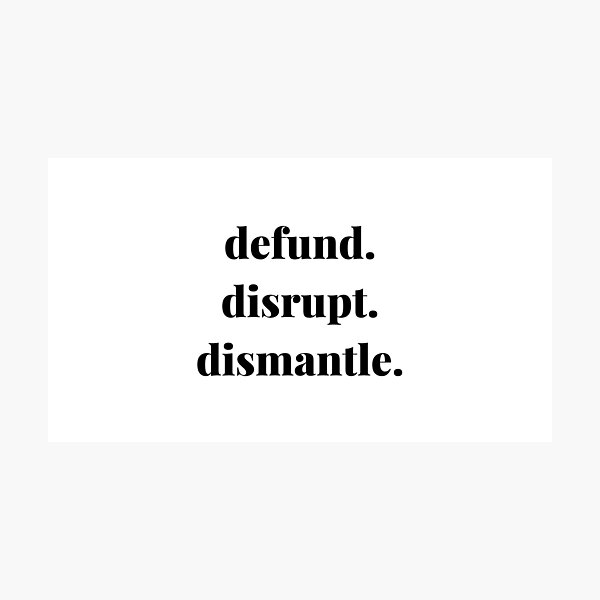 Item preview, Defund. Disrupt. Dismantle. Activism. designed and sold by Solidarityandco.