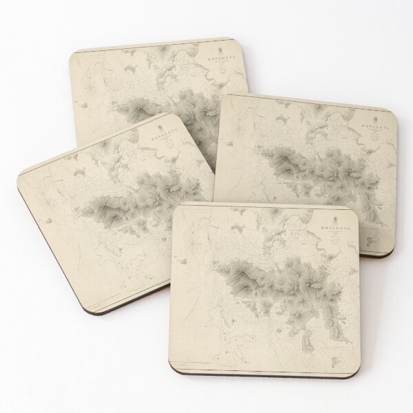 Item preview, Old Hong Kong Map (1843) Vintage Port of China Atlas designed and sold by BravuraMedia.