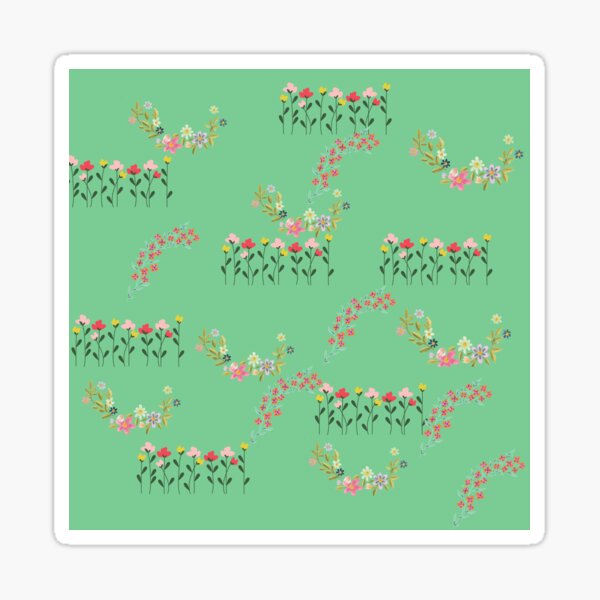 Glory flowers in green Sticker