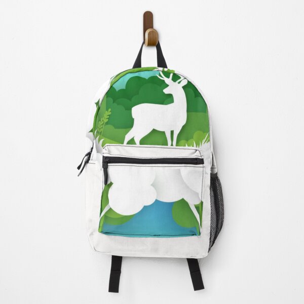 Item preview, Save Animals - Paper cut forest landscape and beautiful deer - White designed and sold by WearWolfDesigns.