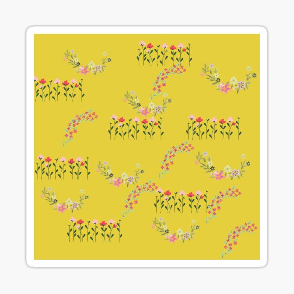 Glory flowers in yellow Sticker