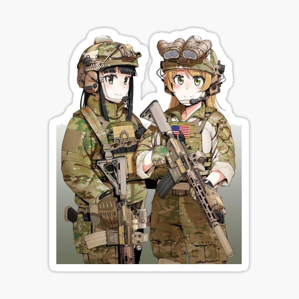 Anime Sexy Army Girls - Anime Military Stickers for Sale | Redbubble