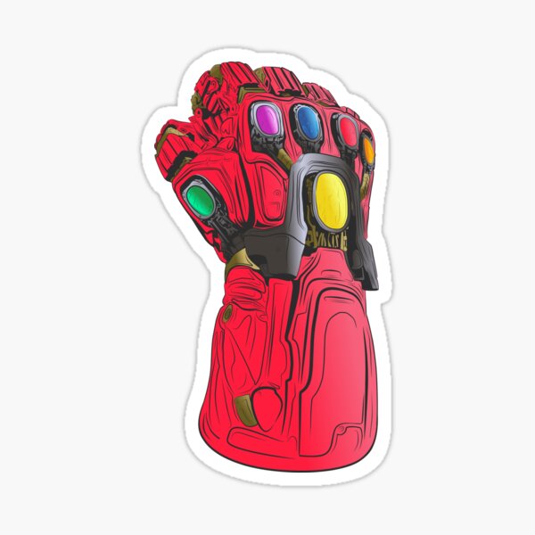Nano Gauntlet Red on Black Sticker