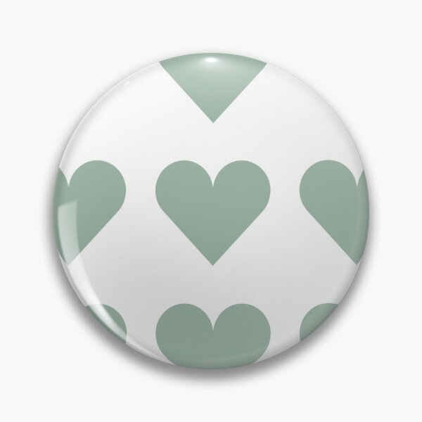 Item preview, Large MUTED GREEN and WHITE LOVE HEARTS designed and sold by RachelMacht.