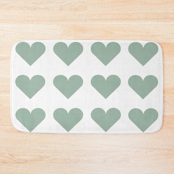 Item preview, Large MUTED GREEN and WHITE LOVE HEARTS designed and sold by RachelMacht.