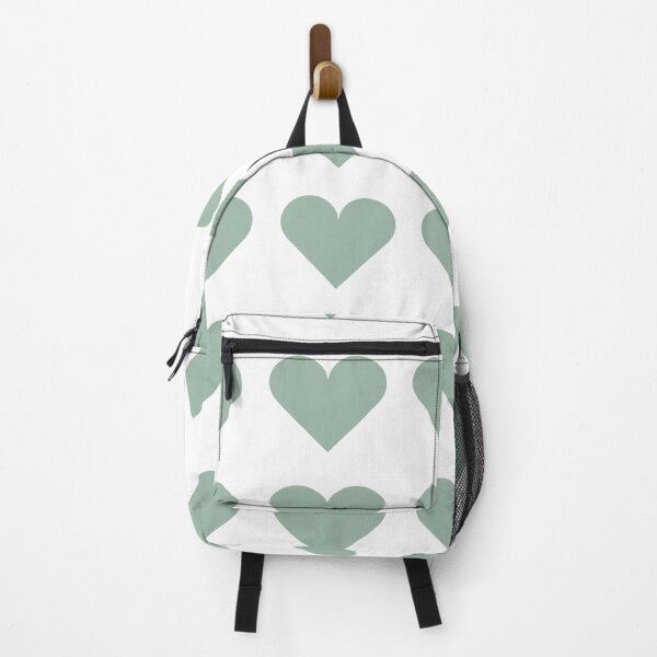 Item preview, Large MUTED GREEN and WHITE LOVE HEARTS designed and sold by RachelMacht.