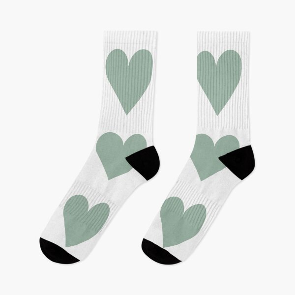 Item preview, Large MUTED GREEN and WHITE LOVE HEARTS designed and sold by RachelMacht.