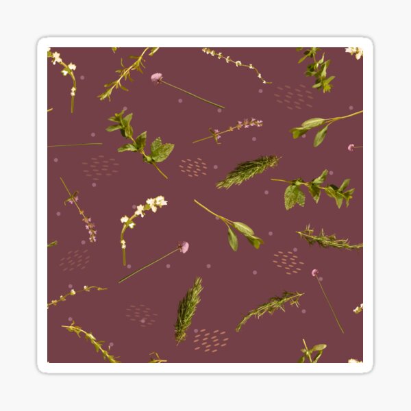 Item preview, Herbgarden pattern in wine red designed and sold by Breurs.