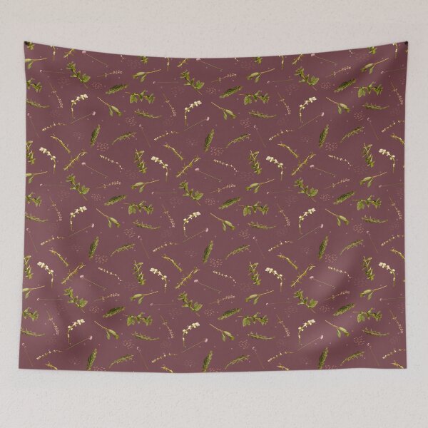 Item preview, Herbgarden pattern in wine red designed and sold by Breurs.