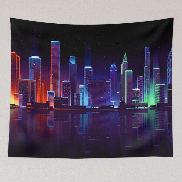 Item preview, Stylish neon city night designed and sold by NexusArts.