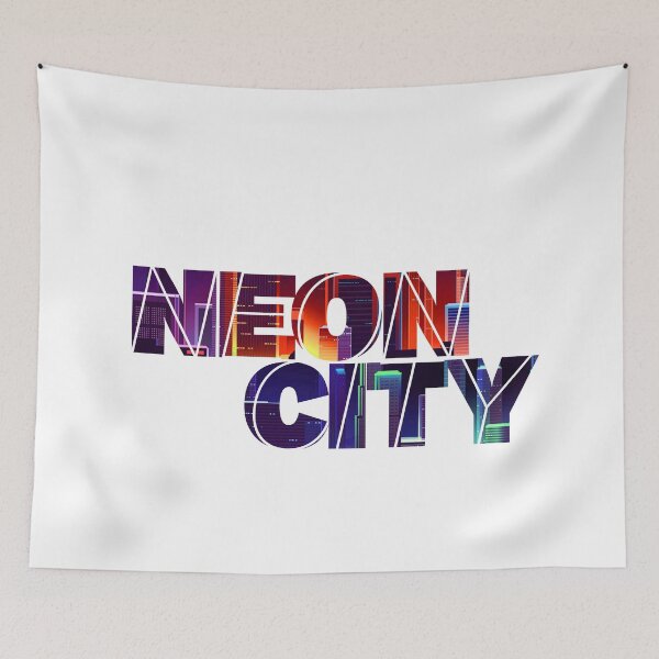 Item preview, Cool neon city text designed and sold by NexusArts.