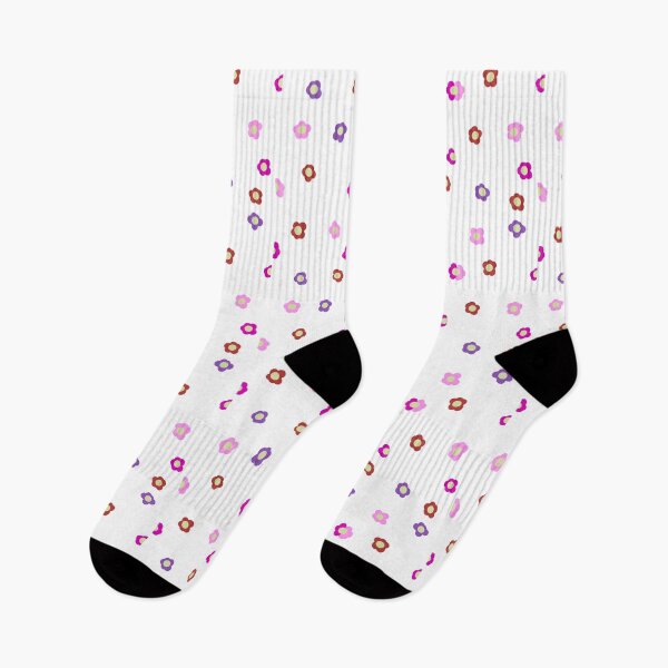 Item preview, Pretty Flowers White Socks Print designed and sold by lyydiot.