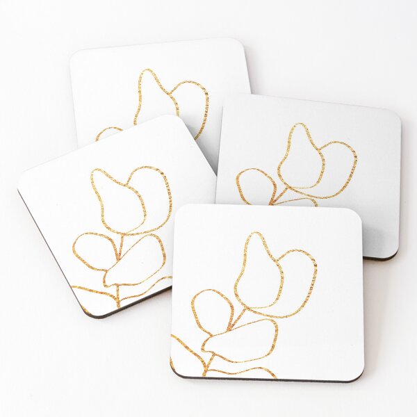 Item preview, Gold Eucalyptus Line Art designed and sold by OwnDesignOnline.