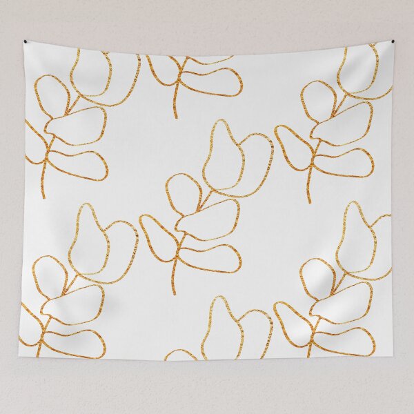 Item preview, Gold Eucalyptus Line Art designed and sold by OwnDesignOnline.