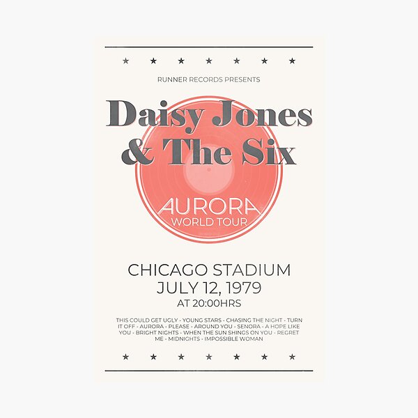 Daisy Jones & The Six - Aurora World Tour Poster Photographic Print