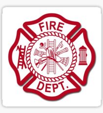Fire Dept Cross Sticker