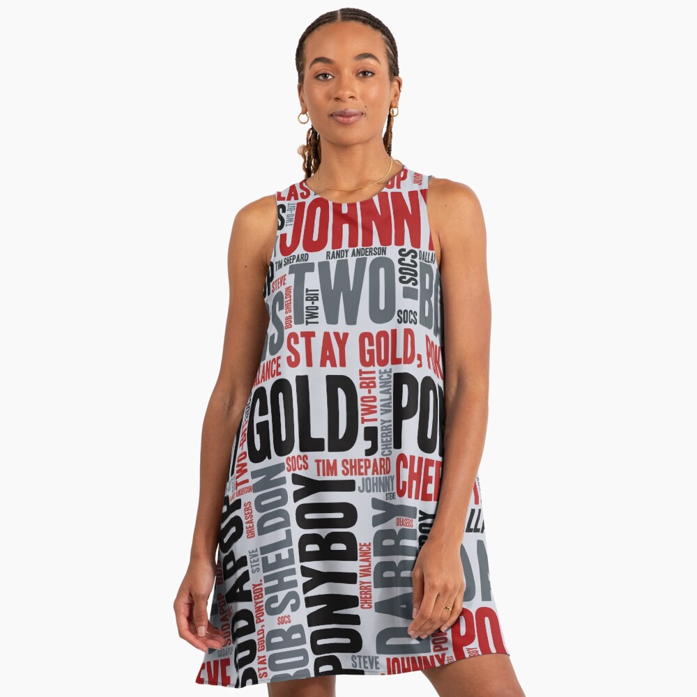 The Outsiders - Word Cloud - Stay Gold Ponyboy A-Line Dress