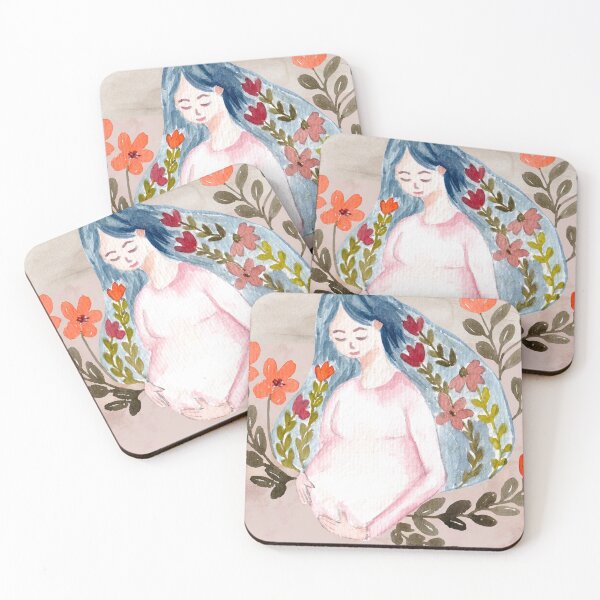Item preview, Mujer embarazada pintada a mano designed and sold by MIRORA.