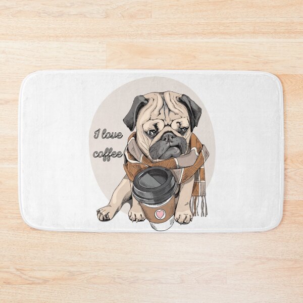 Item preview, I love coffee design for funny dog with coffee designed and sold by coolt-sherit.
