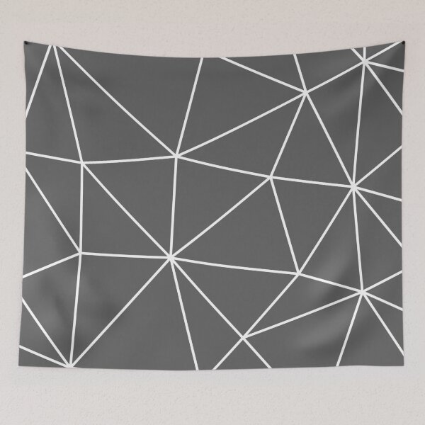 Item preview, Grey and White Modern Minimal Geometric Triangle Pattern Design designed and sold by patternsoup.