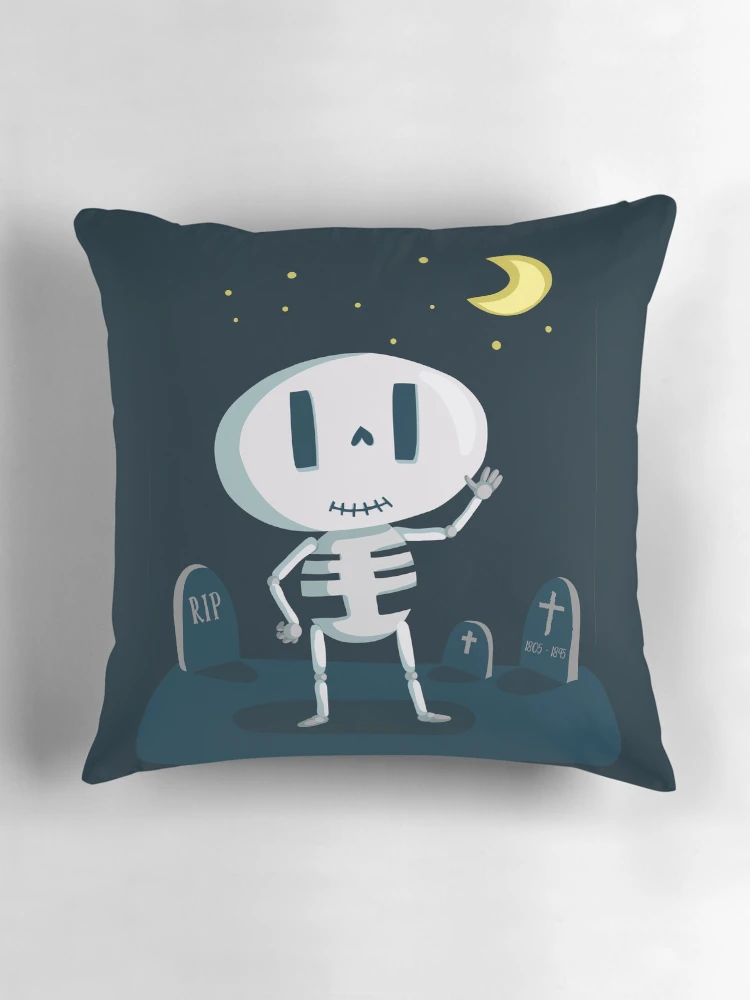 Thumbnail 3 of 4, Pillow, Skeleton in Graveyard [Roufxis-Rb] designed and sold by RoufXis.