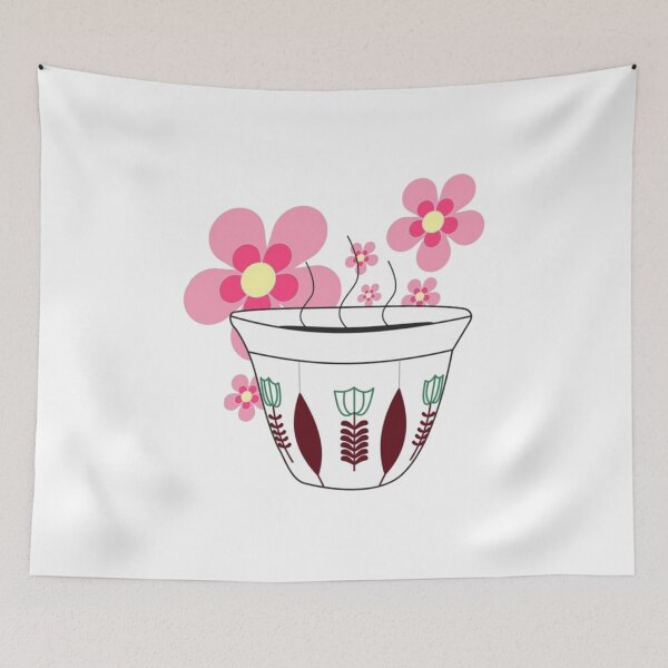 Item preview, Taza de café árabe oriental con flores rosas designed and sold by Shopper Stop.