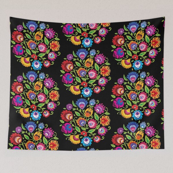 Item preview, Folk composition, round on black designed and sold by FK-UK.