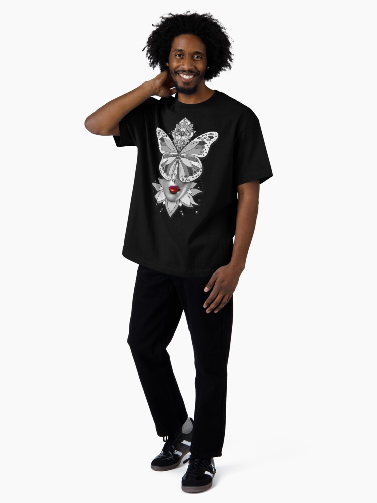 Thumbnail 4 of 7, Oversized T-Shirt, Creative Mandala Butterfly Woman Face 2 designed and sold by Vk91art.