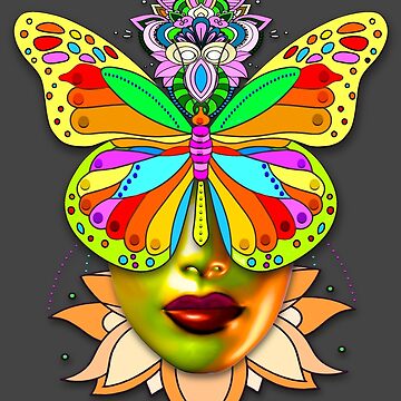 Artwork thumbnail, Creative Mandala Butterfly Woman Face 3 by Vk91art