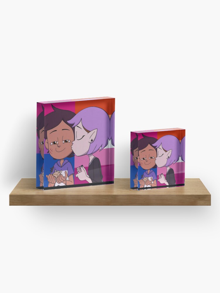 Lumity Kiss With Bisexual And Lesbian Pride Flags The Owl House Season Two Acrylic Block For 9986