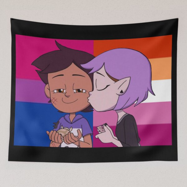 Item preview, lumity kiss with bisexual and lesbian pride flags, the owl house season two designed and sold by Diygurugirl.