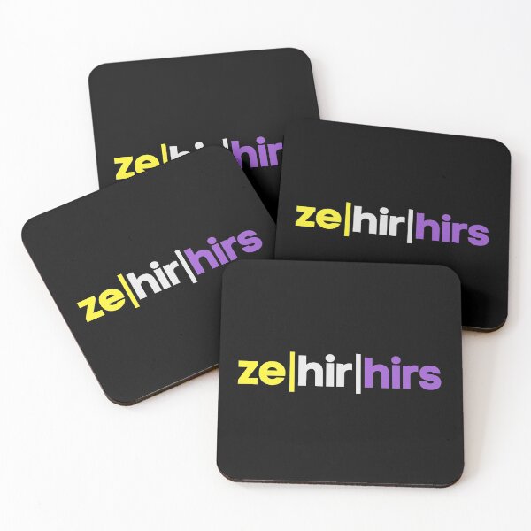 Item preview, Nonbinary / Non Binary / Gender Neutral Pronouns. ze, hir, hirs. Nonbinary Pride designed and sold by Subtle Pride Shop.