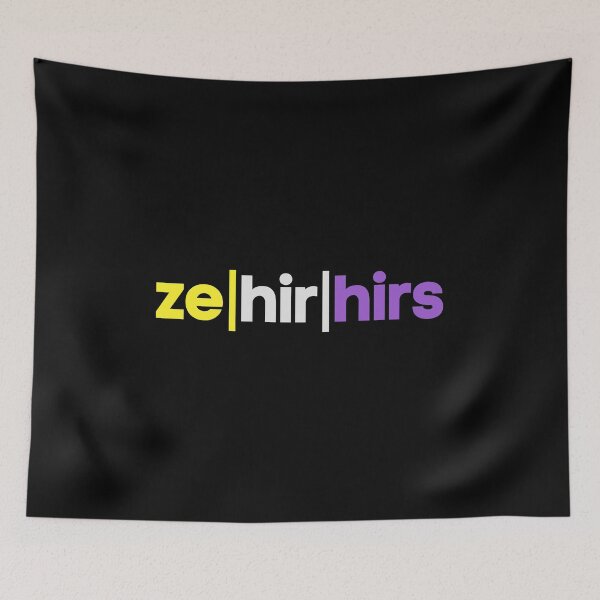 Item preview, Nonbinary / Non Binary / Gender Neutral Pronouns. ze, hir, hirs. Nonbinary Pride designed and sold by Subtle Pride Shop.