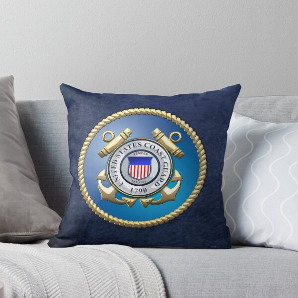 Item preview, U.S. Coast Guard - USCG Emblem 3D on Blue Velvet designed and sold by Serge Averbukh Art Studio.