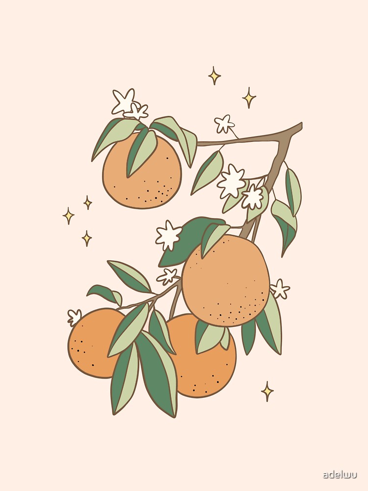 "Cute Clementine Floral Illustration" Sticker for Sale by adelwu