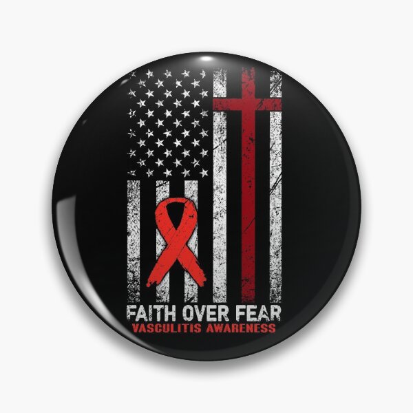 Item preview, Christian Distressed USA Flag Cross Faith Over Fears Vasculitis Awareness designed and sold by Brad-FI.