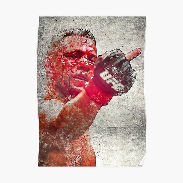 Nate Diaz Middle Finger Gift, T-shirt, sticker Poster