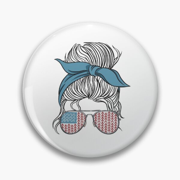 Item preview, Lake Life Messy Bun Women American Flag Sunglasses Funny Lake Life designed and sold by Stronzi.