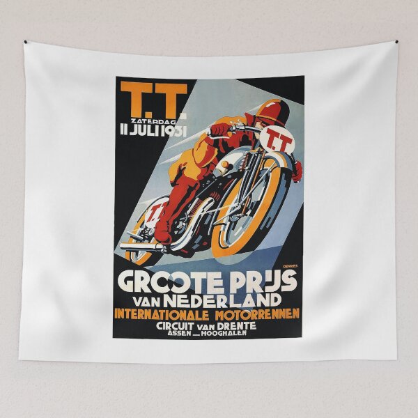 Item preview, 1931 Netherlands Motorcycle Race Poster designed and sold by retrographics.