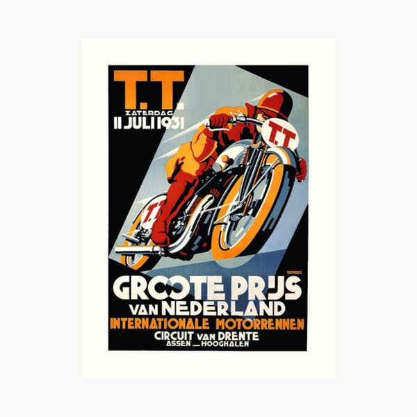 1931 Netherlands Motorcycle Race Poster Art Print