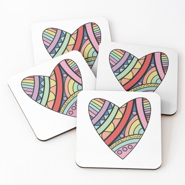Item preview, Abstract doodle rainbow heart pattern designed and sold by SJAPhoto.