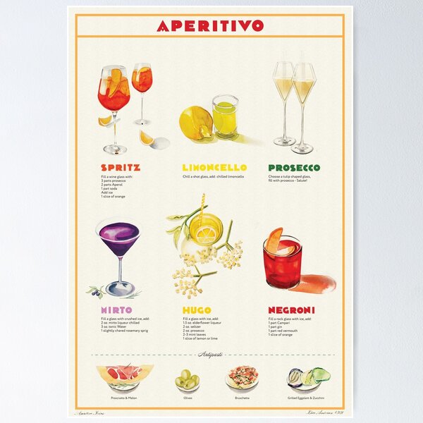 Campari L'aperitivo Alcoholic Liqueur Bitter Sparkling Water Italian Italy  Drink Bar Drink Vintage Poster Repro Free Shipping in USA 