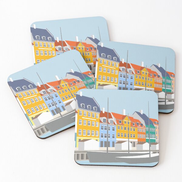 Item preview, Nyhavn, Copenhagen Print,  Colour Print, Cubist Print, Print, Artwork, Illustration, Cubist Architecture, Architecture Print designed and sold by sketchingarchi.