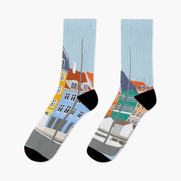 Item preview, Nyhavn, Copenhagen Print,  Colour Print, Cubist Print, Print, Artwork, Illustration, Cubist Architecture, Architecture Print designed and sold by sketchingarchi.