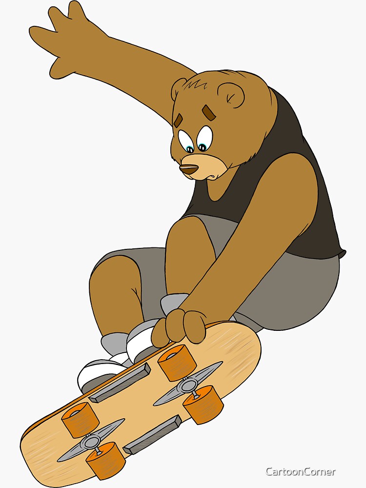 Oso Gnarly Skater Boi by CartoonCorner