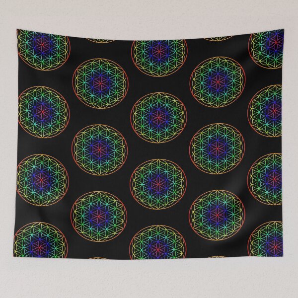 Item preview, Flower of Life (rainbow) sacred geometry symbol  designed and sold by Leah McNeir.