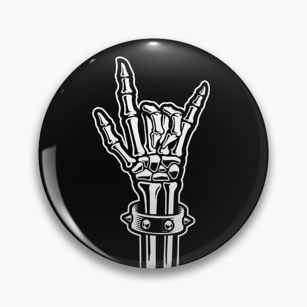 Item preview, Heavy Metal symbol with skeleton hand designed and sold by monsterplanet.