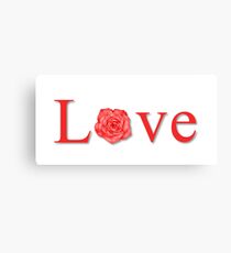 Love Flower Red Canvas Print